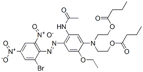 CAS 登录号：21615-32-7， [[5-(乙酰氨基)-4-[(2-溴-4,6-二硝基苯基)偶氮]-2-乙氧基苯基]亚氨基]二乙烯二丁酸酯