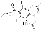 CAS 登录号：2168-75-4， 3,5-二乙酰氨基-2,4,6-三碘苯甲酸乙酯