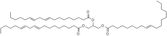 CAS 登录号：2190-21-8， 3-[(9E)-9-十八碳烯酰基氧基]-1,2-丙烷二基 二((9E,12E,9'E,12'E)-9,12-十八碳二烯酸酯)