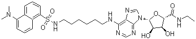 CAS#: 219982-12-4, (2S,3S,4R,5R)-5-(6-{[6-({[5-(Dimethylamino)-1-Naphthyl]Sulfonyl}Amino)Hexyl]Amino}-9H-Purin-9-Yl)-N-Ethyl-3,4-Dihydroxytetrahydro-2-Furancarboxamide