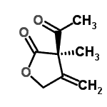 CAS 登录号：220308-40-7， (3R)-3-乙酰基-3-甲基-4-亚甲基二氢-2(3H)-呋喃酮