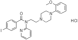 CAS 登录号：220643-77-6， 4-碘-N-{2-[4-(2-甲氧基苯基)-1-哌嗪基]乙基}-N-(2-吡啶基)苯甲酰胺盐酸盐(1:1)