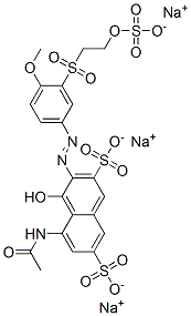 CAS 登录号：22094-98-0， 5-(乙酰氨基)-4-羟基-3-[2-[4-甲氧基-3-[[2-(磺基氧基)乙基]磺酰基]苯基]偶氮]-2,7-萘二磺酸钠盐(1:3)