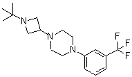 CAS 登录号：223381-91-7， 1-[1-(2-甲基-2-丙基)-3-氮杂环丁基]-4-[3-(三氟甲基)苯基]哌嗪