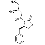 CAS 登录号：228267-64-9， (4R)-4-苄基-3-[(3S)-3-甲基戊酰基]-1,3-恶唑烷-2-酮