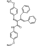 CAS 登录号：22851-78-1， (2E,3E)-3-苄基-N-(4-甲氧基苯基)-2-[(4-甲氧基苯基)亚氨基]-4-苯基-3-丁烯酰胺