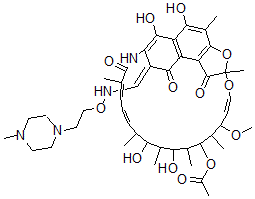 CAS#: 22912-78-3, 3-[[[2-(4-Methyl-1-Piperazinyl)Ethoxy]Imino]Methyl]Rifamycin