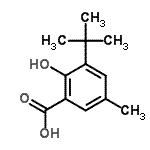 CAS 登录号：23050-96-6， 2-羟基-5-甲基-3-(2-甲基-2-丙基)苯甲酸