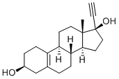 CAS 登录号：2307-97-3， 17a-乙炔基雌甾-5(10)-烯-3b,17b-二醇
