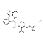 CAS#: 23179-69-3, Sodium (6S,7S)-3-(Acetoxymethyl)-7-({[3-(2-Chlorophenyl)-5-Methyl-1,2-Oxazol-4-Yl]Carbonyl}Amino)-8-Oxo-5-Thia-1-Azabicyclo[4.2.0]Oct-2-Ene-2-Carboxylate