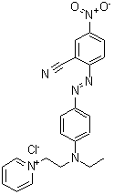 CAS 登录号：23258-43-7， 1-[2-[[4-[(2-氰基-4-硝基苯基)偶氮]苯基]乙基氨基]乙基]吡啶鎓氯化物