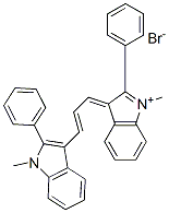 CAS#: 23312-07-4, 1-Methyl-3-(3-(1-Methyl-2-Phenyl-1H-Indol-3-Yl)-2-Propenylidene)-2-Phenyl-3H-Indolium Bromide