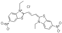 CAS 登录号：23312-11-0， (2E)-3-乙基-2-[(E)-3-(3-乙基-6-硝基-苯并噻唑-2-基)丙-2-烯亚基]-6-硝基-苯并噻唑氯化物