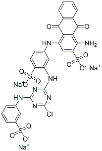 CAS 登录号：23422-12-0， 1-氨基-4-[3-[[4-氯-6-(3-磺酸基苯胺基)-1,3,5-三嗪-2-基]氨基]-4-磺酸基苯胺基]-9,10-二氢-9,10-二氧代蒽-2-磺酸三钠