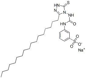 CAS 登录号：23455-89-2， 3-[[[(1,5-二氢-3-十七烷基-5-硫代-4H-1,2,4-三唑-4-基)氨基]羰基]氨基]苯磺酸钠