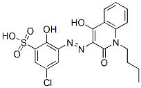 CAS 登录号：24014-78-6， 3-[(1-丁基-1,2-二氢-4-羟基-2-氧代-3-喹啉基)偶氮]-5-氯-2-羟基苯磺酸