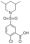 CAS 登录号：24358-29-0， 2-氯-5-(3,5-二甲基哌啶基磺酰基)苯甲酸