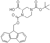 CAS 登录号：244132-27-2， (2S)-1-[(9H-芴-9-基甲氧基)羰基]-4-{[(2-甲基-2-丙基)氧基]羰基}-2-哌嗪羧酸