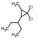 CAS 登录号：24577-79-5， 1,1-二氯-2-甲基-3-(3-戊烷基)环丙烷