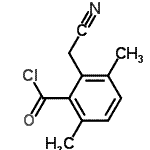CAS 登录号：24634-05-7， 2-(氰基甲基)-3,6-二甲基苯甲酰氯化物