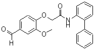 CAS 登录号：247592-93-4， 2-(4-甲酰基-2-甲氧基苯氧基)乙酸 N-(2-联苯基)酰胺