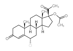 CAS 登录号：2477-73-8， (6a)-17-(乙酰氧基)-6-氯-孕甾-4-烯-3,20-二酮