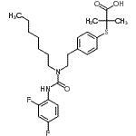 CAS#: 247923-29-1, 2-{[4-(2-{[(2,4-Difluorophenyl)Carbamoyl](Heptyl)Amino}Ethyl)Phenyl]Sulfanyl}-2-Methylpropanoic Acid