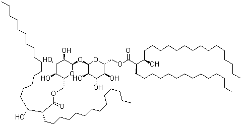CAS 登录号：24863-90-9， 6,6'-二((2R,3R)-3-羟基-2-十四烷基十八烷酸酯)-海藻糖