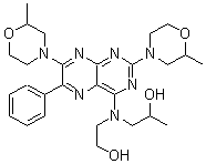 CAS 登录号：25000-95-7， 2,7-二(2-甲基吗啉基)-4-(N-乙醇-N-异丙醇)氨基-6-苯基蝶啶