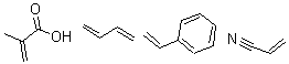 CAS 登录号：25214-09-9， 2-甲基-2-丙烯酸与 1,3-丁二烯, 苯乙烯和 2-丙烯腈聚合物