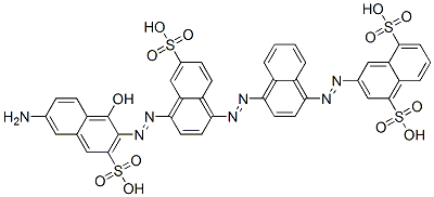CAS 登录号：25255-02-1， 3-[[4-[[4-[(6-氨基-1-羟基-3-磺基-2-萘基)偶氮]-6-磺基-1-萘基]偶氮]-1-萘基]偶氮]-1,5-萘二磺酸