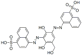 CAS 登录号：25738-39-0， 4,4'-[[2,4-二羟基-5-(羟基甲基)-1,3-亚苯基]二(偶氮)]二萘-1-磺酸