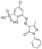 CAS 登录号：25746-81-0， 5-氯-3-[(4,5-二氢-3-甲基-5-氧代-1-苯基-1H-吡唑-4-基)偶氮]-2-羟基苯磺酸
