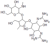 CAS 登录号：26086-49-7， 4-O-[2-O-[2-(甲基氨基)-2-脱氧-alpha-L-吡喃葡萄糖基]-3,5-二脱氧-3-羟基甲基-alpha-L-阿拉伯呋喃糖基]-N,N'-二(氨基亚胺甲基)-D-链霉胺