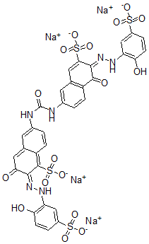 CAS#: 2609-99-6, Tetrasodium (2Z)-2-[(2-Hydroxy-5-Sulfonatophenyl)Hydrazinylidene]-6-[[(6E)-6-[(2-Hydroxy-5-Sulfonatophenyl)Hydrazinylidene]-5-Oxo-7-Sulfonatonaphthalen-2-Yl]Carbamoylamino]-3-Oxonaphthalene-1-Sulfonate