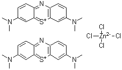 CAS 登录号：26283-09-0， 二[3,7-二(二甲基氨基)吩噻嗪-5-鎓]四氯锌酸盐(2-)