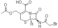 CAS 登录号：26973-80-8， (6R,7R)-3-(乙酰氧基甲基)-7-[(溴乙酰基)氨基]-8-氧代-5-硫杂-1-氮杂双环[4.2.0]辛-2-烯-2-羧酸