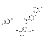 CAS 登录号：28044-40-8， N-异丙基-2-{4-[(2E)-3-(3,4,5-三甲氧基苯基)-2-丙烯酰基]-1-哌嗪基}乙酰胺(2Z)-2-丁烯二酸酯(1:1)