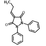 CAS 登录号：2810-68-6， 1,2-二苯基-4-亚丙基-3,5-吡唑烷二酮