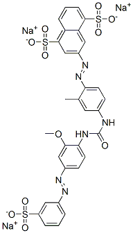 CAS 登录号：28706-19-6， 3-[[4-[[[[2-甲氧基-4-[(3-磺酸基苯基)偶氮]苯基]氨基]羰基]氨基]邻甲苯基]偶氮]萘-1,5-二磺酸三钠