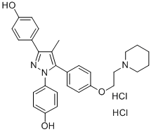 CAS 登录号：289726-02-9， 1,3-二(4-羟基苯基)-4-甲基-5-[4-(2-哌啶基乙氧基)苯酚]-1H-吡唑二盐酸盐