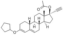 CAS 登录号：3000-39-3， [(8R,9S,10R,13S,14S,17R)-3-环戊基氧基-17-乙炔基-13-甲基-2,7,8,9,10,11,12,14,15,16-十氢-1H-环戊二烯并[a]菲-17-基]乙酸酯