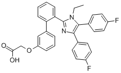 CAS 登录号：300656-85-3， 2-[3-[2-[1-乙基-4,5-二(4-氟苯基)咪唑-2-基]苯基]苯氧基]乙酸