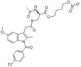 CAS 登录号：301838-28-8， N-乙酰基-D-半胱氨酸 4-(硝基氧基)丁基酯 1-(4-氯苯甲酰基)-5-甲氧基-2-甲基-1H-吲哚-3-乙酸酯