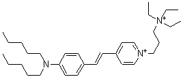 CAS 登录号：303727-66-4， 3-[4-[2-[4-(二戊基氨基)苯基]乙烯基]吡啶-1-鎓-1-基]丙基-三乙基铵二溴化物