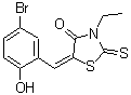 CAS 登录号：313470-10-9， (5E)-5-(5-溴-2-羟基苄亚基)-3-乙基-2-硫代-1,3-噻唑烷-4-酮
