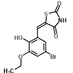 CAS 登录号:313530-35-7, (5E)-5-(5-溴-3-乙氧基-2-羟基苄亚基)-1,3-噻唑烷-2,4-二酮