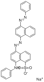 CAS 登录号：31820-78-7， 8-(苯基氨基)-5-(4-苯基偶氮萘-1-基)偶氮萘-1-磺酸钠