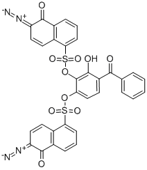CAS 登录号：32060-64-3， 5-[3-(苯甲酰基)-6-(6-偶氮基-5-氧代萘-1-基)磺酰基氧基-2-羟基苯氧基]磺酰基-2-偶氮基萘-1-醇