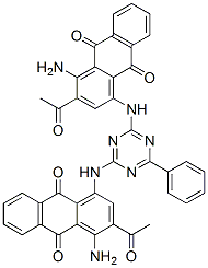 CAS#: 32220-82-9, 1,1'-[(6-Phenyl-1,3,5-Triazine-2,4-Diyl)Diimino]Bis[3-Acetyl-4-Aminoanthraquinone]